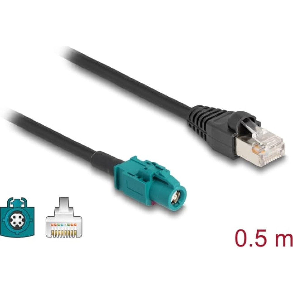 Delock Cable HSD Z female to RJ45 plug 0.5 m