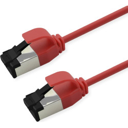 Roline S/FTP Patch Cord Cat. 8.1 (Class I), LSOH, Slim, PoE, red, 1 m