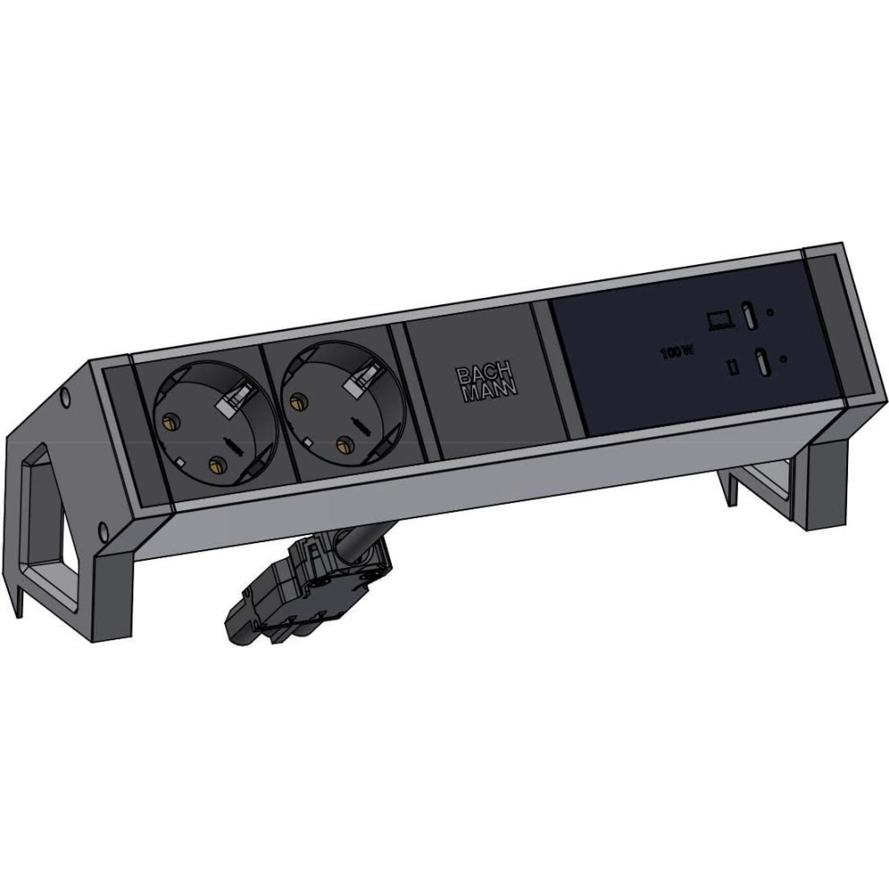 Bachmann DESK2 2xCEE7/3 USB, USB Charger C/C 100W GST18 0,2m