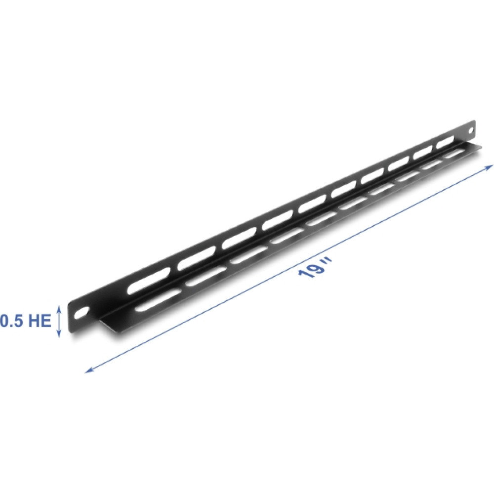 Delock 19&Prime; 0.5U L-shaped panel 22 mm with cable tie fastening black
