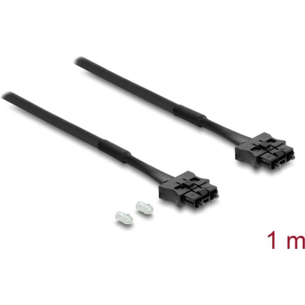 Delock Fibre Optic Plastic POF Servo Connection Cable male to male diameter 6.0 mm 1 m black