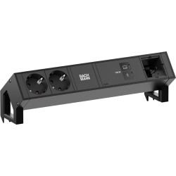 Bachmann DESK2 2xCEE7/3 1xUSB C/C 100W, 1xCM L=0.2m RAL9005