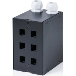 Digitus Copper DIN rail distributor, 6 port, black