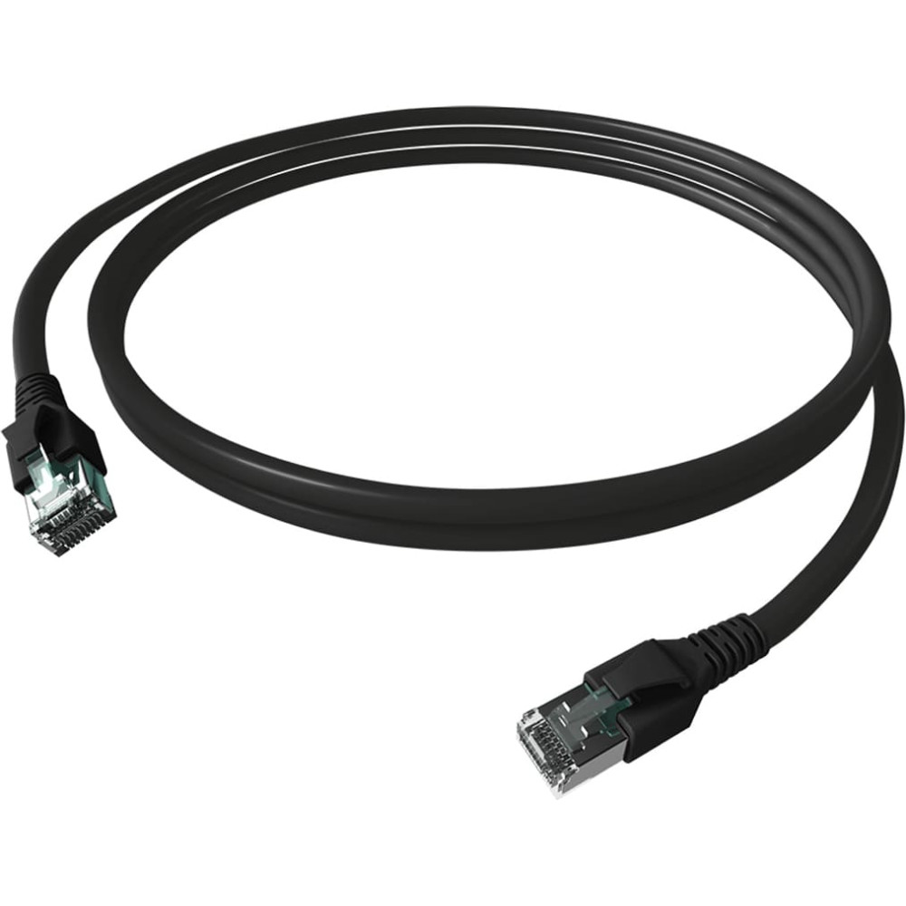 Easylan FlexBoot Patch Cable Cat.6A, S/FTP, black, 2 m