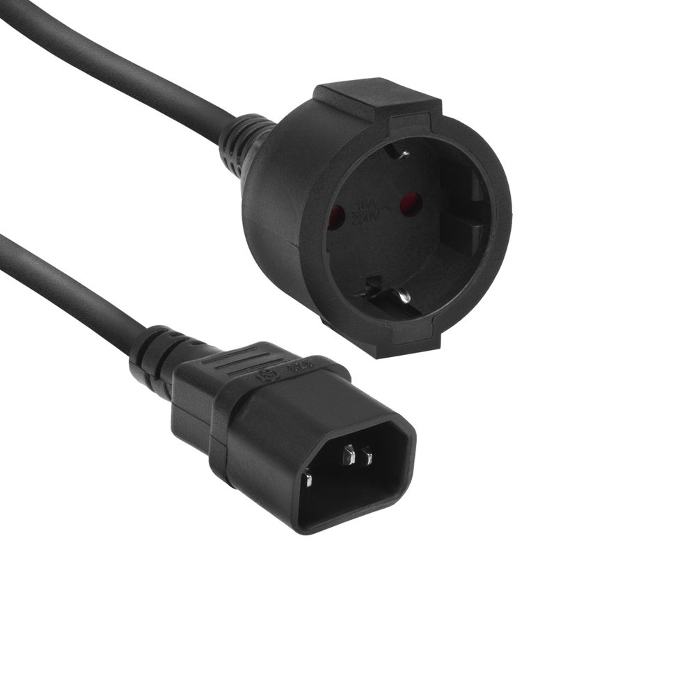ACT POWERCORD C14 - CEE7/3 BK 0.2M