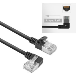 ACT CAT6A U/FTP SLM L-ANG BK 0.50M