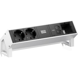 Bachmann DESK2 2xCEE7/3 1xUSB C/C 45W, 1xCM L=0.2m INOX