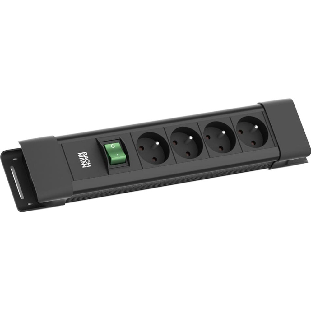Bachmann CONNECTUS 4xUTE, 1xSchalter 2,0m CEE7/3 Schwarz