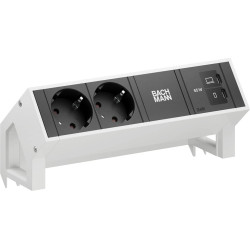 Bachmann DESK2 2xCEE7/3 1xUSB C/C 65W, L=0.2m RAL9010