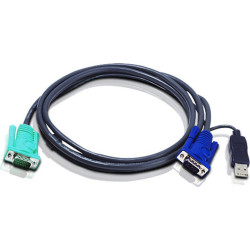 Aten 2L-5203U KVM-Kabel VGA USB, schwarz, 3 m