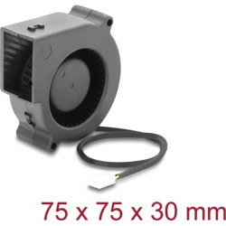 Delock Radial Fan / Blower Fan 12 V DC 75 x 75 x 30 mm with 3 pin fan connector, black
