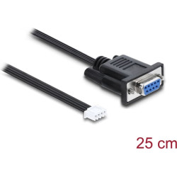 Delock Serial RS-232 Connection Cable D-Sub 9 female to JST XH 4 pin header female 25 cm