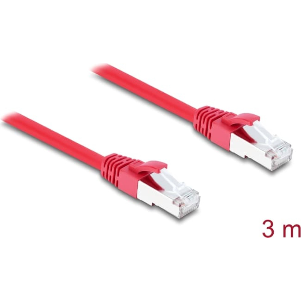 Delock RJ45 Network Cable Cat.6A S/FTP 3 m red