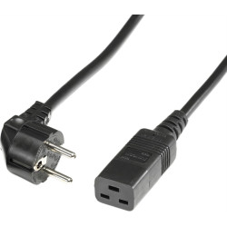 Bachmann Netzkabel Schutzkontakt - IEC320-C19 16A/250V, schwarz, 0,5 m