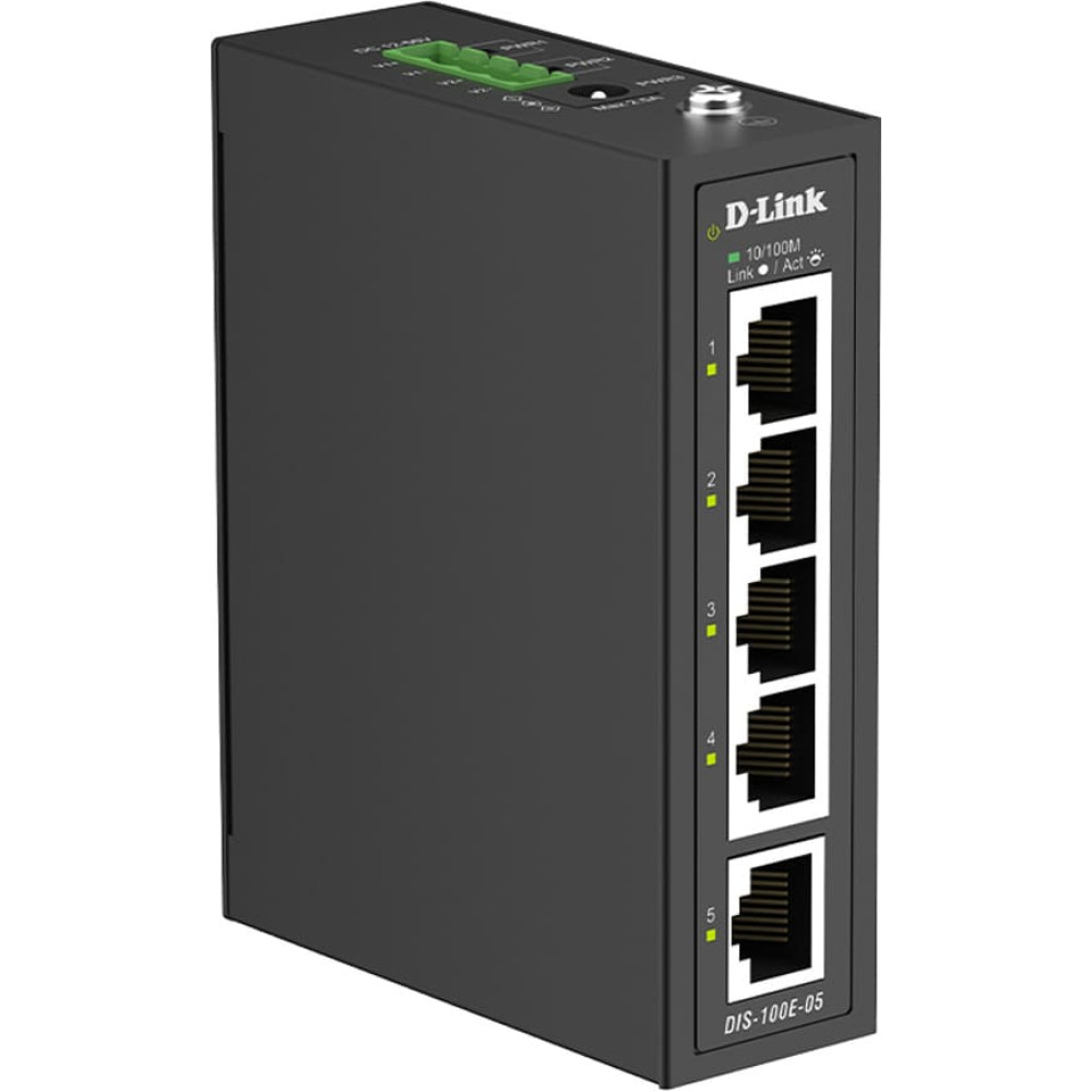 D-Link DIS-100E-05 5-Port Switch, Industrial Fast Ethernet Unmanaged