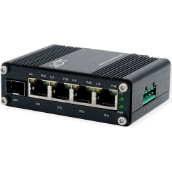 Exsys EX-62020PoE 4-Port Industrie Ethernet Switch, PoE 1-Port 100/1000Fx SFP