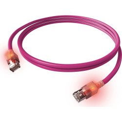 Easylan S/FTP DualBoot LED Patch Cable Cat.6A, RJ45 / RJ45, LSOH, violet, 10 m