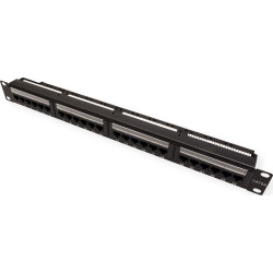 Telegärtner Karl Gärtner  TELEGÄRTNER 19"-Verteiler MPP24 1 HE, Kat.6A (Class EA) (ISO/IEC), 24 Ports, schwarz