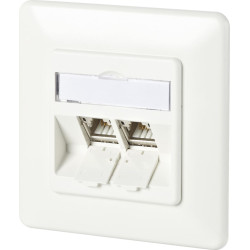 Metz Connect C6Amodul 2 Port 180°M UP-Dose, reinweiß RAL9010