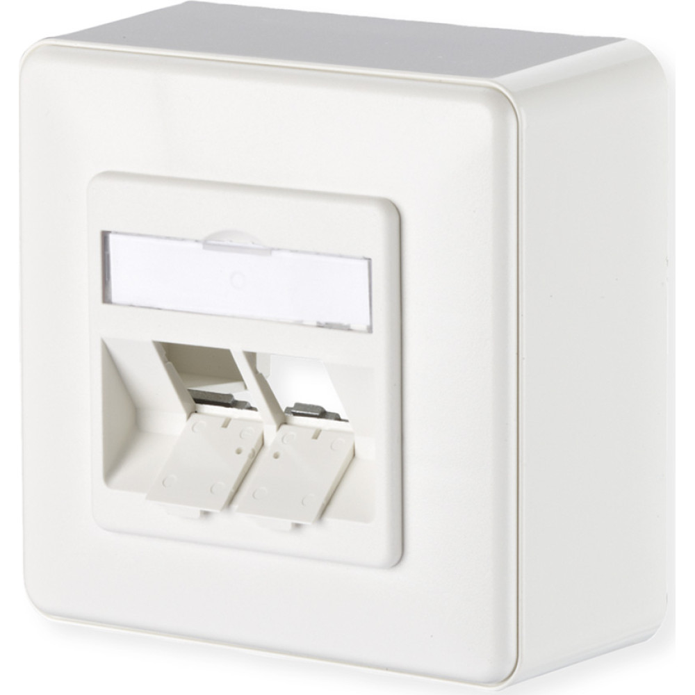 Metz Connect Modul Anschlussdose AP, 2 Port unbestückt reinweiß