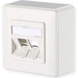 Metz Connect Modul Anschlussdose AP, 2 Port unbestückt reinweiß