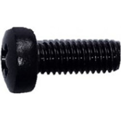 Schroff Panhead Screw, Pozidrive, M6x16, St, Zinc?Plated, Black, 100 Pieces
