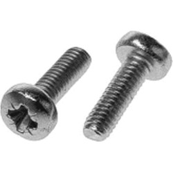Schroff Panhead Screw, Pozidrive, Cross Recess M2.5x6, Steel Nickel Plated