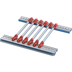 Schroff Guide Rail Standard Type, Groove Width 2 mm, 340 mm, Red/Silver, 10 Pieces