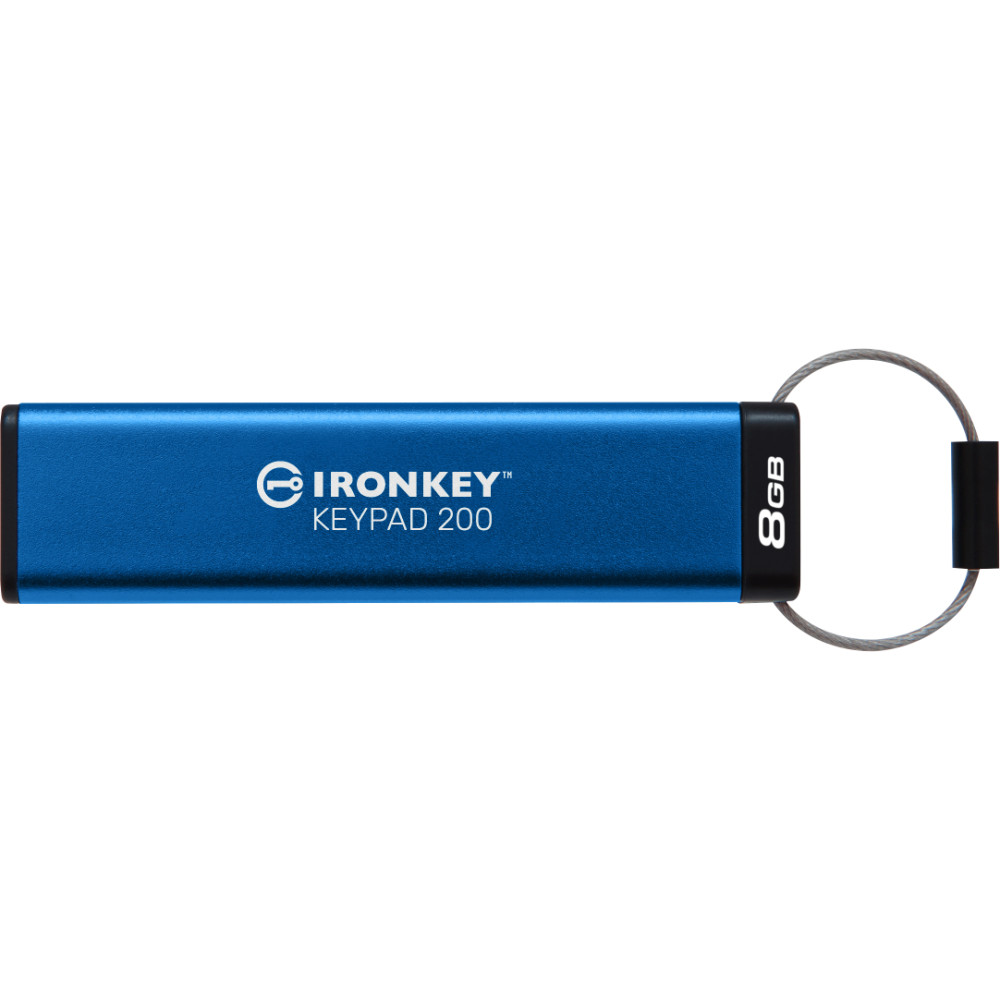 Kingston Technology IronKey 8GB Keypad 200, FIPS 140-3 Lvl 3 AES-256 Hardware Encrypted