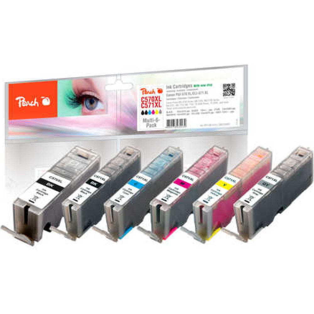 Peach PI100-313 tintes kārtridžs Foto melns, Foto ciāna, Foto pelēks, Foto fuksīna, Foto dzeltens