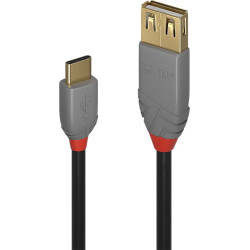Lindy 0.15m USB 2.0 C to A Adapter Cable, Anthra Line
