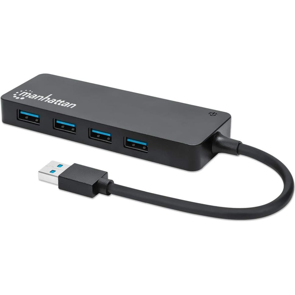 Manhattan 164900 interfeisa centrmezgls USB 3.2 Gen 1 (3.1 Gen 1) Type-A 5000 Mbit/s Melns