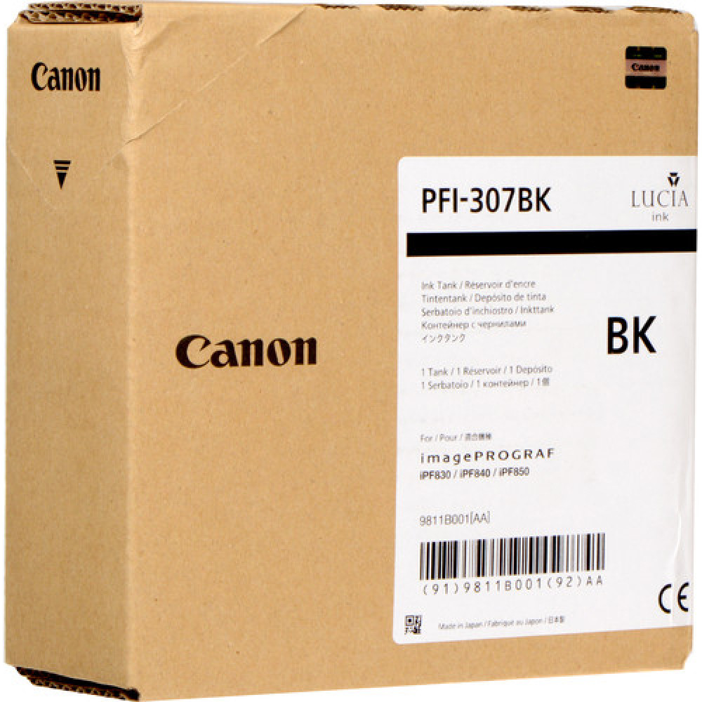 Canon PFI-307BK tintes kārtridžs Oriģināls Melns