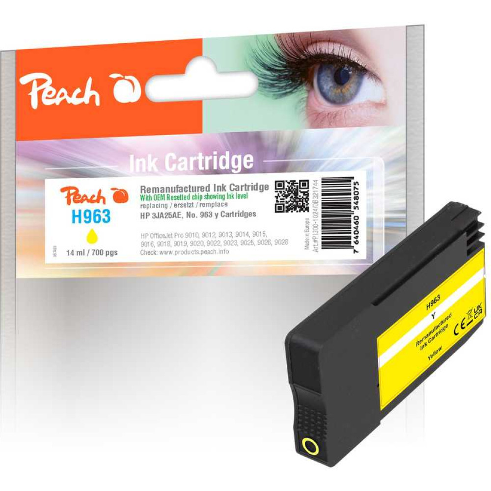 Peach 3JA25AE tintes kārtridžs 1 pcs Saderība Dzeltens