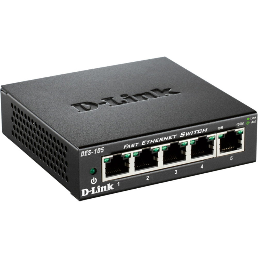D-Link DES-105 5-Port Fast Ethernet Unmanaged Desktop Switch