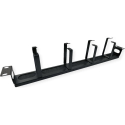 Value 19" Cable Management 1U, with 4 Metal Rings (G-Type), with Brush Seal, black