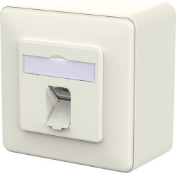 Metz Connect E-DAT C6A LSA++ Dose, 1 Port, AP, reinweiß