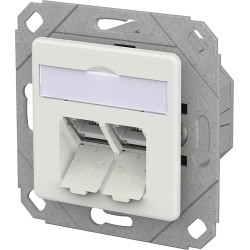 Metz Connect E-DAT C6A LSA++ Dose, 2 Port, UPk, verkehrsweiß
