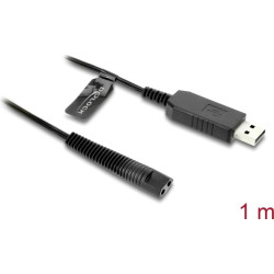 Delock USB Charging Cable 12 V for Electric Shavers compatible with Braun series 1, 3, 5, 7, 9 - shaver charger replacement cable 1 m