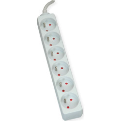 Value Power Strip, 6-way UTE, white, 3 m