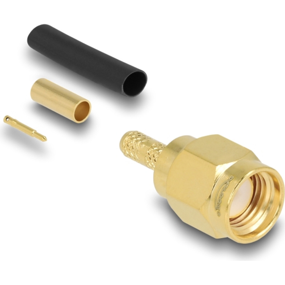 Delock SMA plug for crimping RG-174 / RG-316 with matching shrink tube