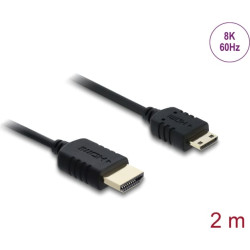 Delock Coaxial High Speed HDMI cable HDMI male to Mini HDMI male 8K 60 Hz 2 m