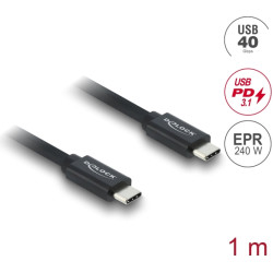 Delock Coaxial USB 40 Gbps cable USB PD 3.1 240 W 1 m