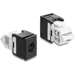 Delock Keystone Module RJ45 jack to LSA Cat.6 45° angled connector, unshielded black / white