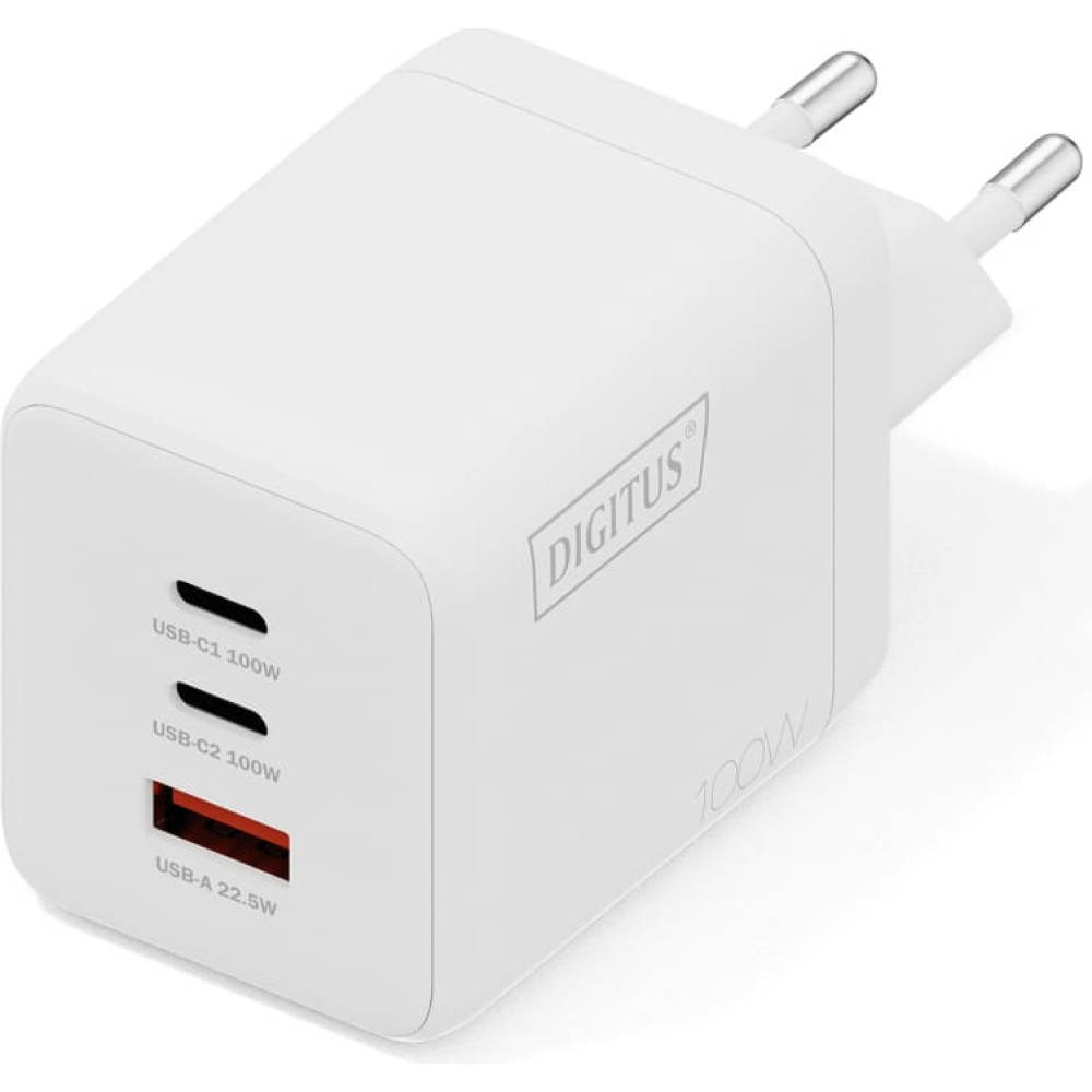 Digitus USB GaN Charger 100W, 2x USB-C, 1x USB-A
