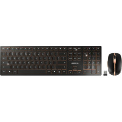 Cherry DW 9000 SLIM tastatūra Pele iekļauta Universāls RF bezvadu sakari + Bluetooth QWERTY Amerikāņu angļu valoda Melns