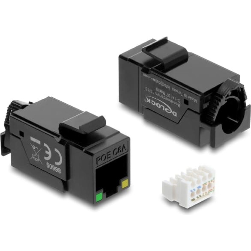 Delock Keystone Module RJ45 jack Cat.6A UTP with PoE LED