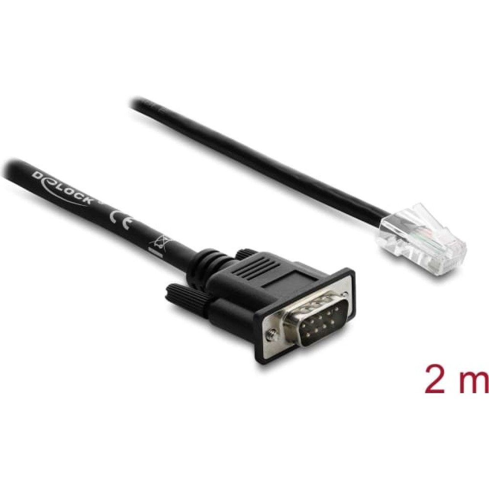 Delock Serial RS-232/422/485 Adapter Cable Sub-D 9 male to RJ45 plug 2 m