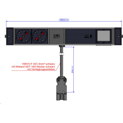 Bachmann DESK RAIL 2xP40 1xUSB C 60W, 1xCM 2.0m GST18 Italia