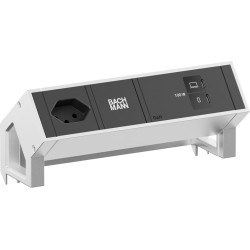 Bachmann DESK2 1xCH 90&deg; 1xUSB C/C 100W, L=0.2m INOX